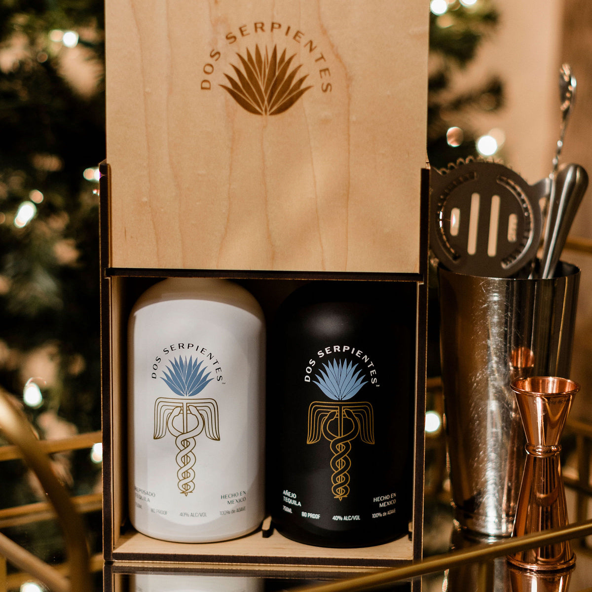 Gift Box with Reposado & Añejo (Two Pack) – Dos Serpientes